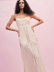 Women Violette Gown - Light Peach