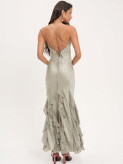 Women Elea Silk Maxi Dress - Sage