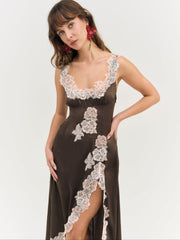 Women Clemence Maxi Dress - Chocolate