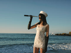 Women Claudia Rose Lace Mini Dress - Cream
