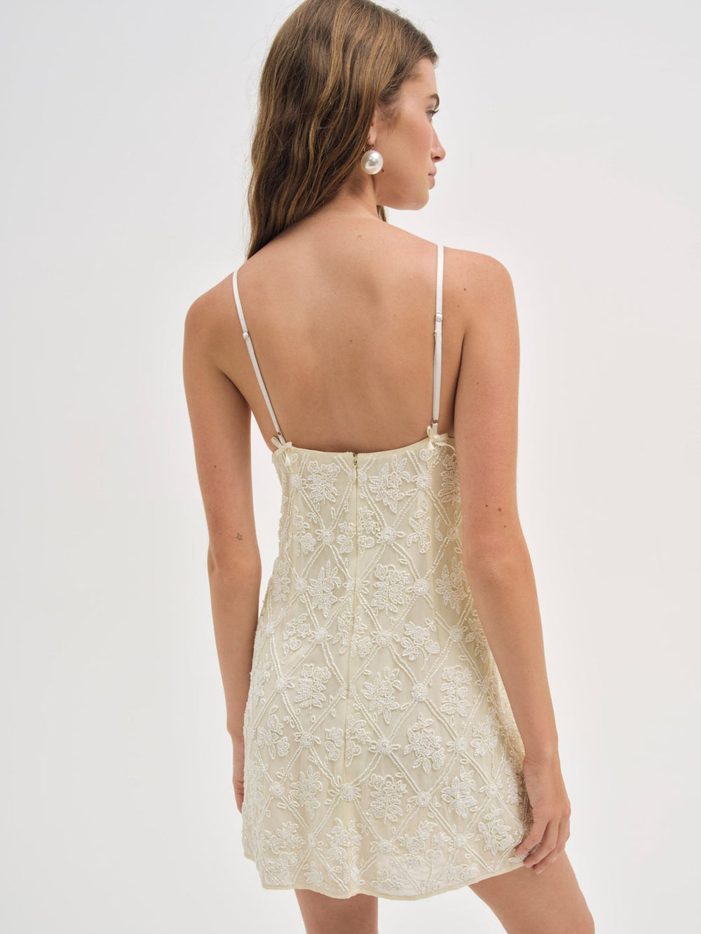 Women Bridget Beaded Mini Dress - Cream