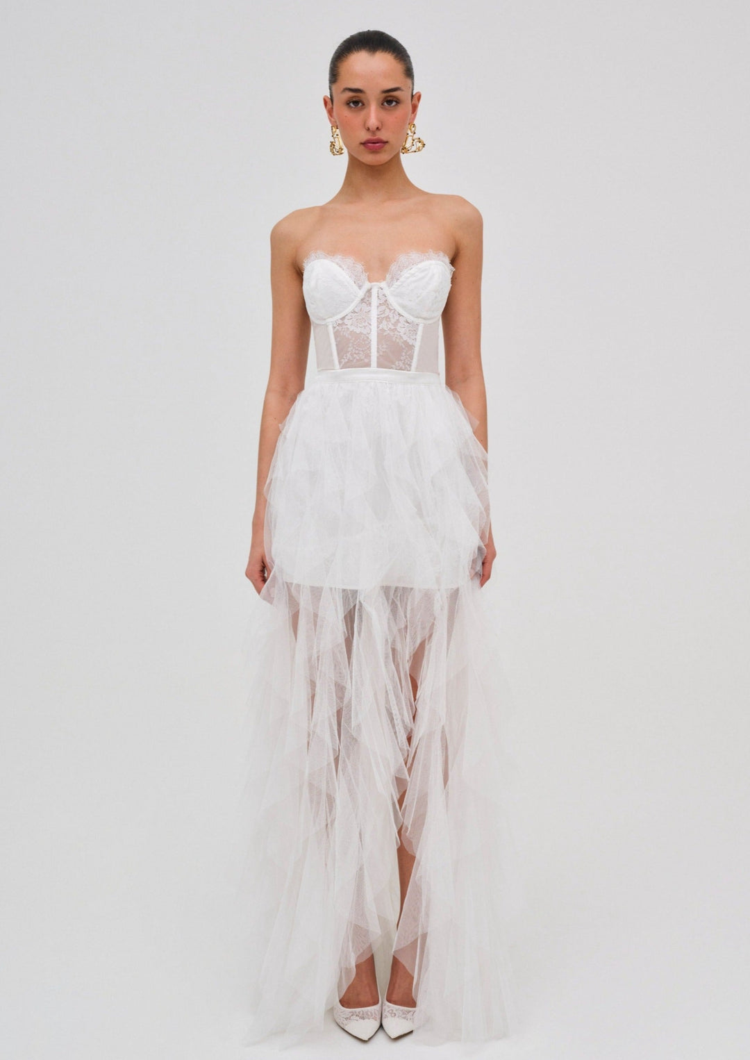 Women Bustier Gown - White