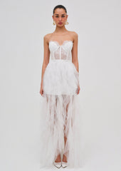 Women Bustier Gown - White