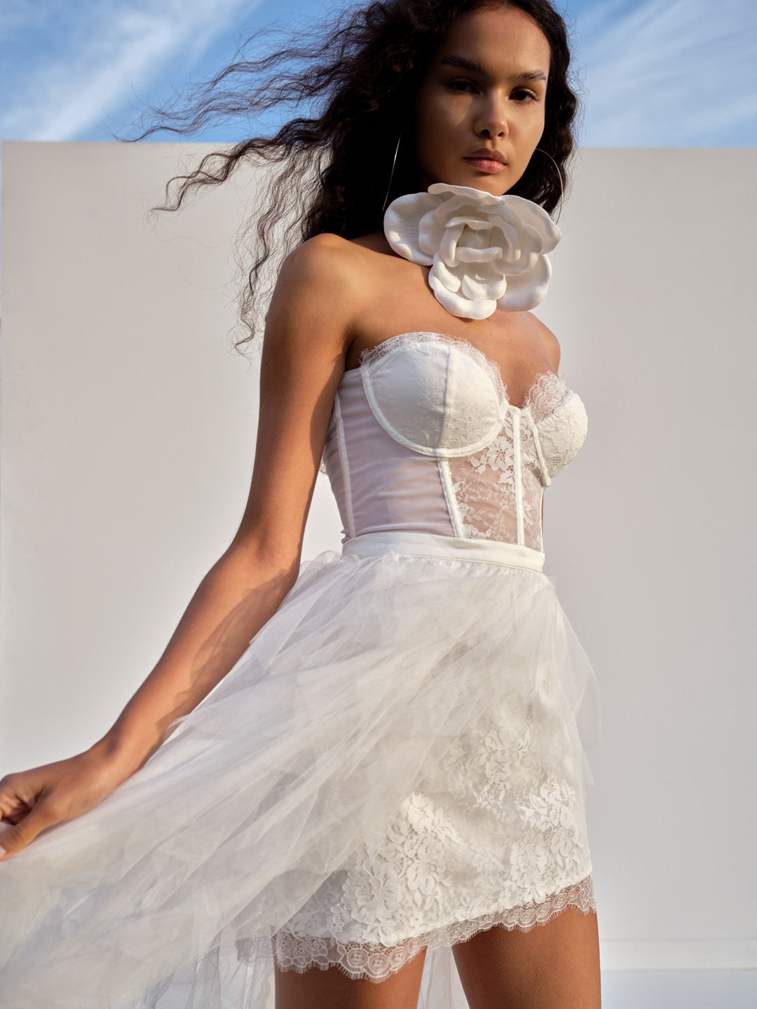 Women Bustier Gown - White