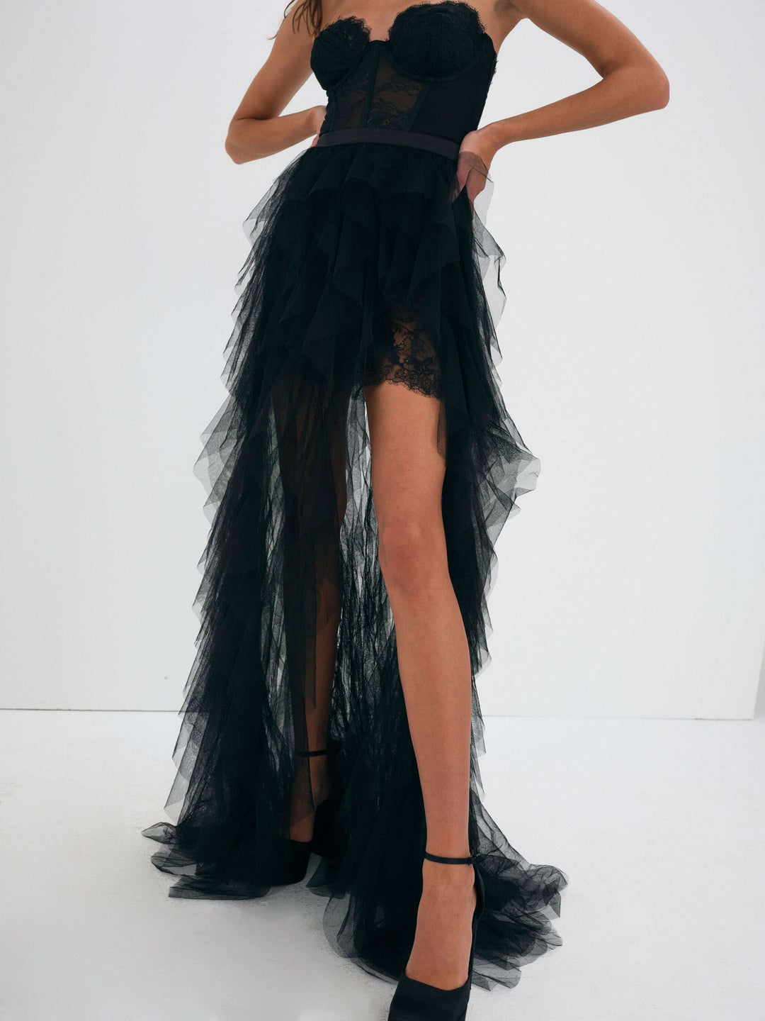 Women Bustier Gown - Black