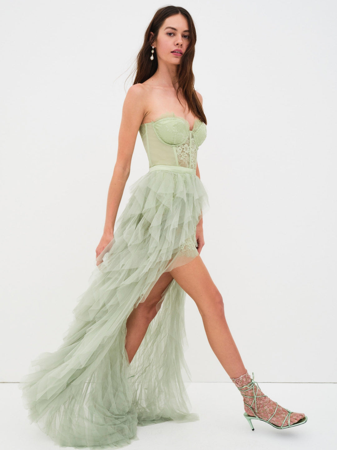 Women Bustier Gown - Green