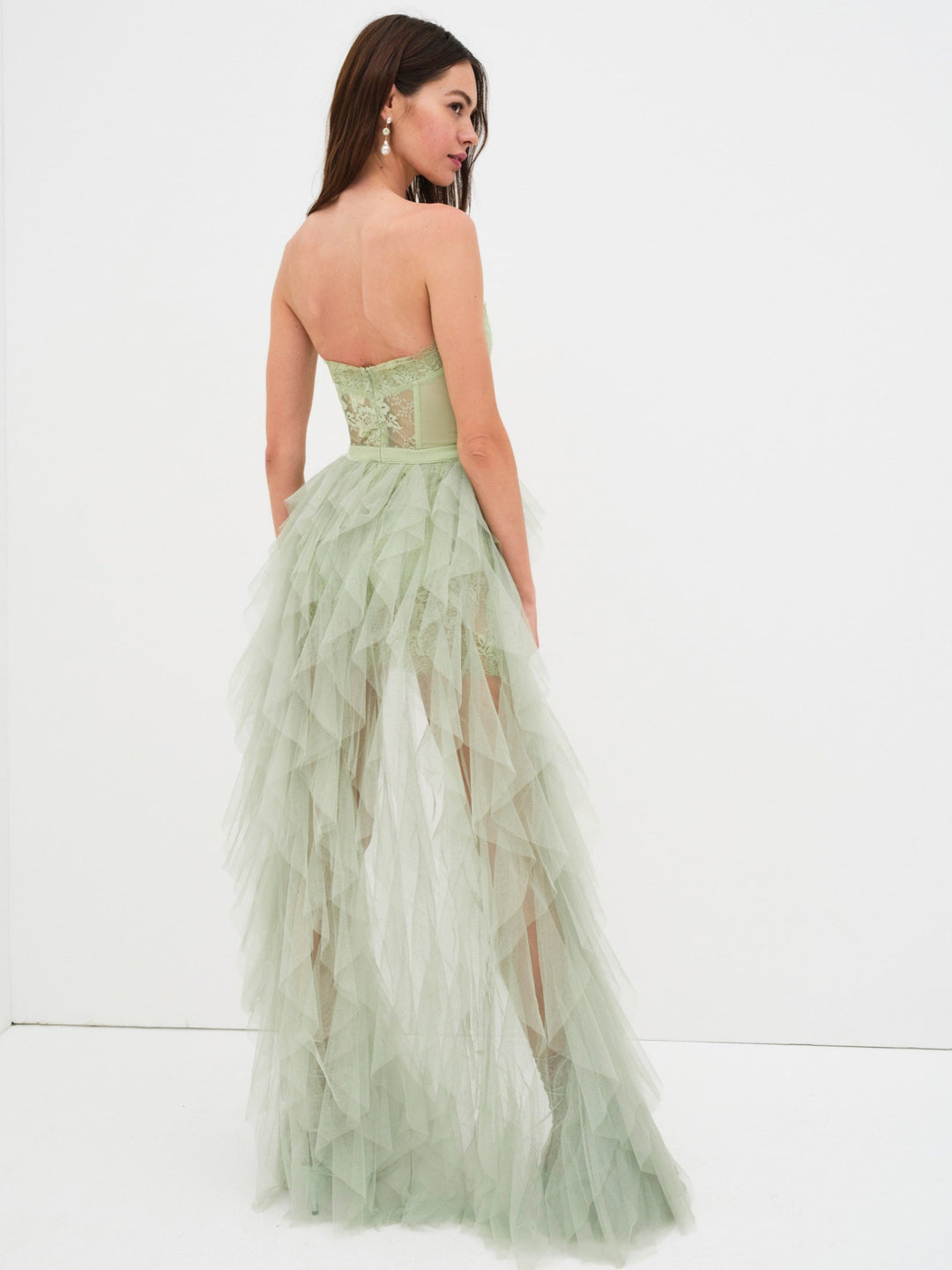 Women Bustier Gown - Green