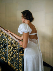 Women Aurelia Jacquard Gown - White