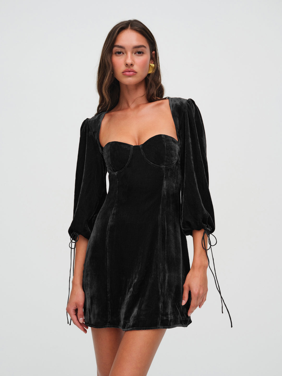 Women Nadine Velvet Mini Dress - Black