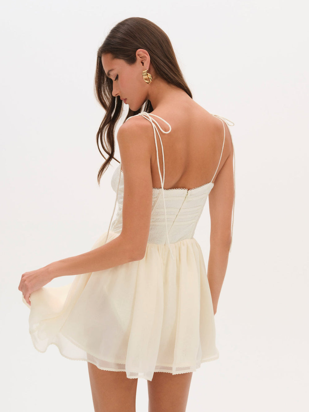 Women Rosie Jacquard Bustier Mini Dress - Cream