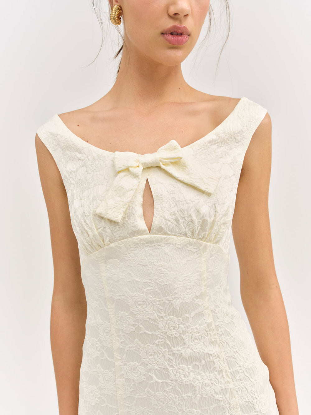 Women Rosie Jacquard Mini Dress - Cream