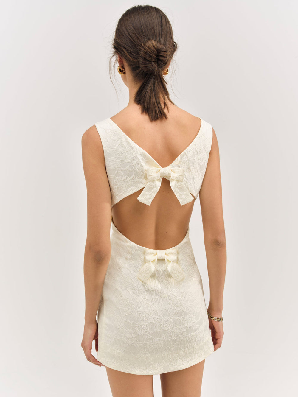 Women Rosie Jacquard Mini Dress - Cream