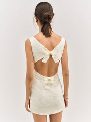 Women Rosie Jacquard Mini Dress - Cream