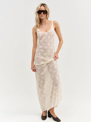 Women Ella Lace Maxi Dress - Cream