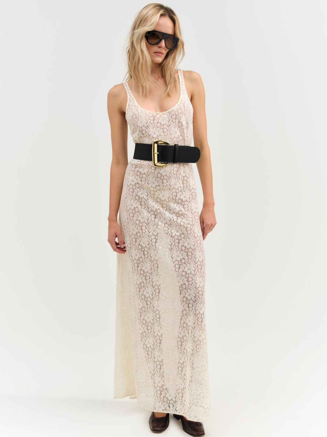 Women Ella Lace Maxi Dress - Cream