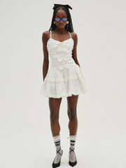 Women Whipped Cream Taffeta Mini Dress - White