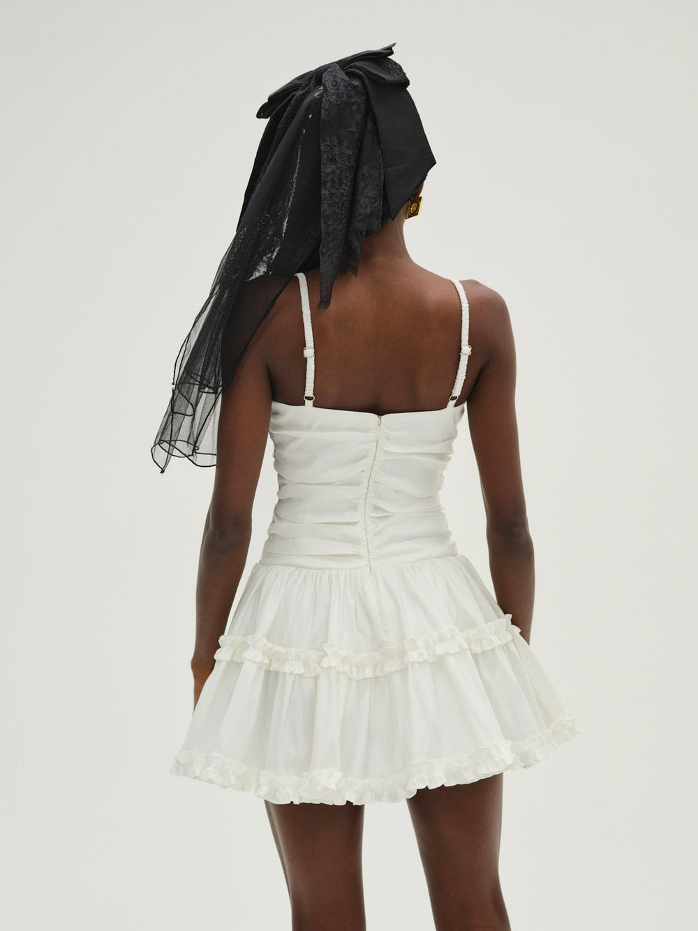 Women Whipped Cream Taffeta Mini Dress - White