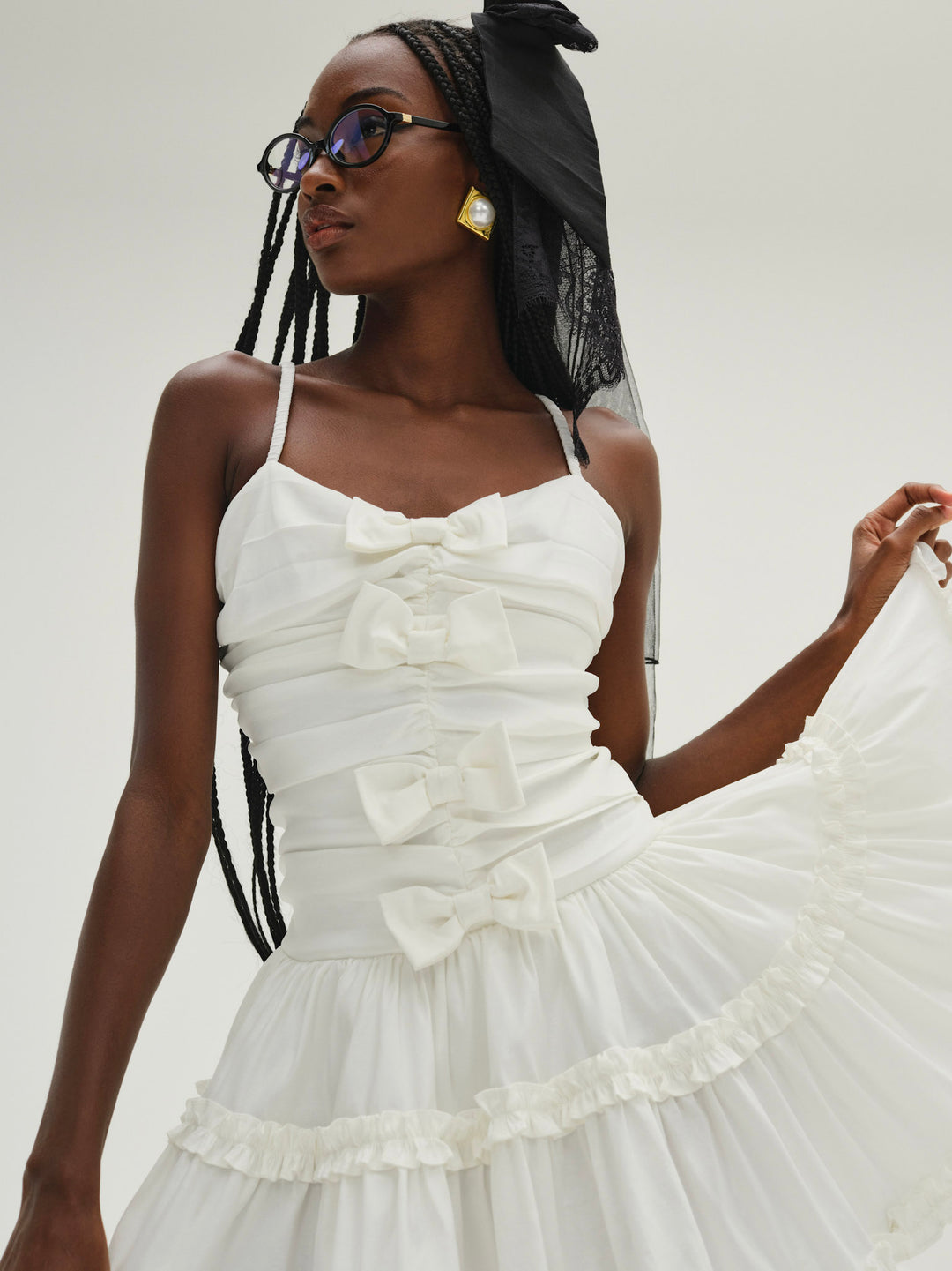 Women Whipped Cream Taffeta Mini Dress - White