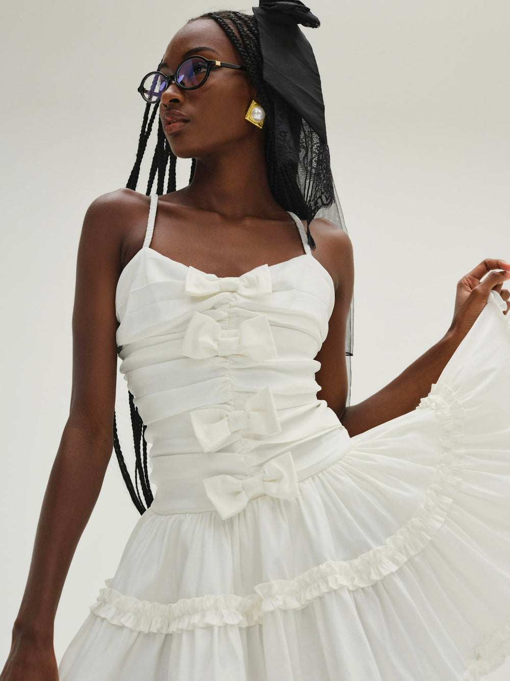 Women Whipped Cream Taffeta Mini Dress - White