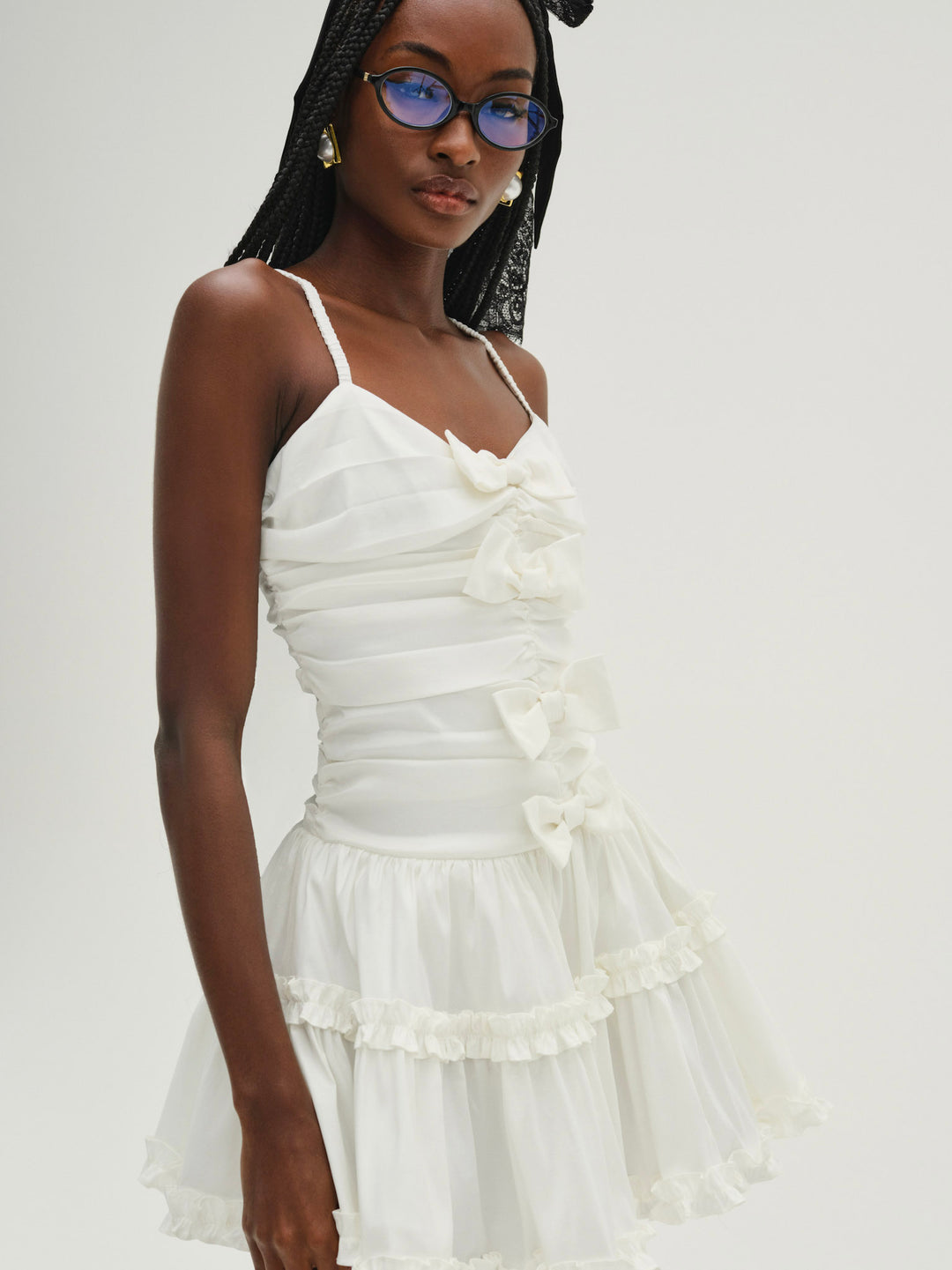 Women Whipped Cream Taffeta Mini Dress - White