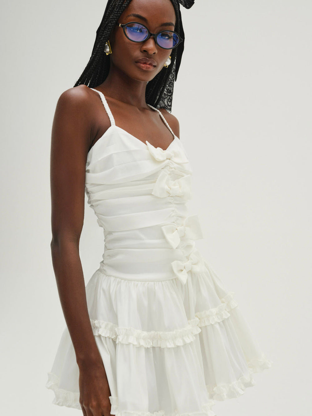 Women Whipped Cream Taffeta Mini Dress - White