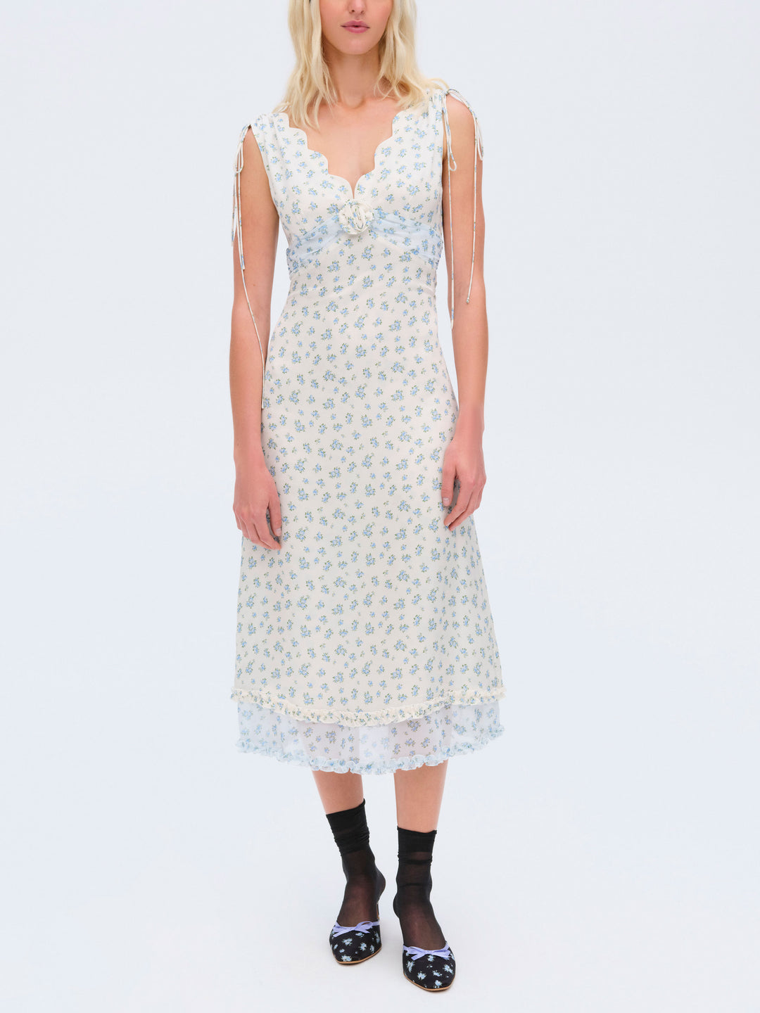 Women Chateau Midi Dress - Blue