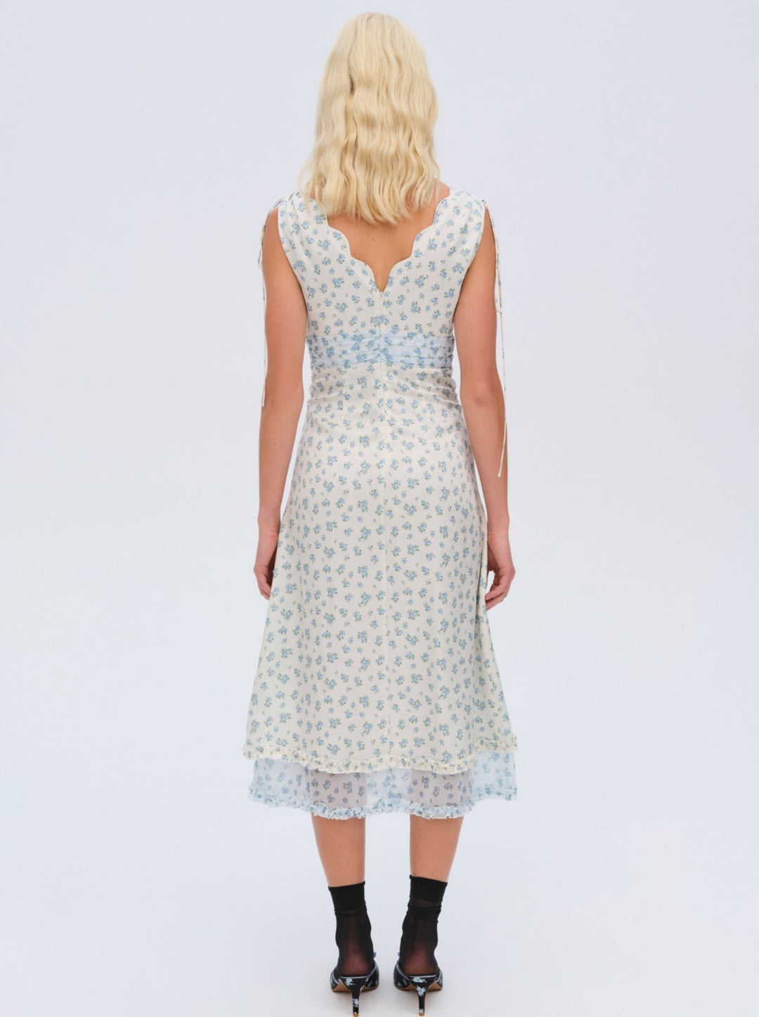 Women Chateau Midi Dress - Blue
