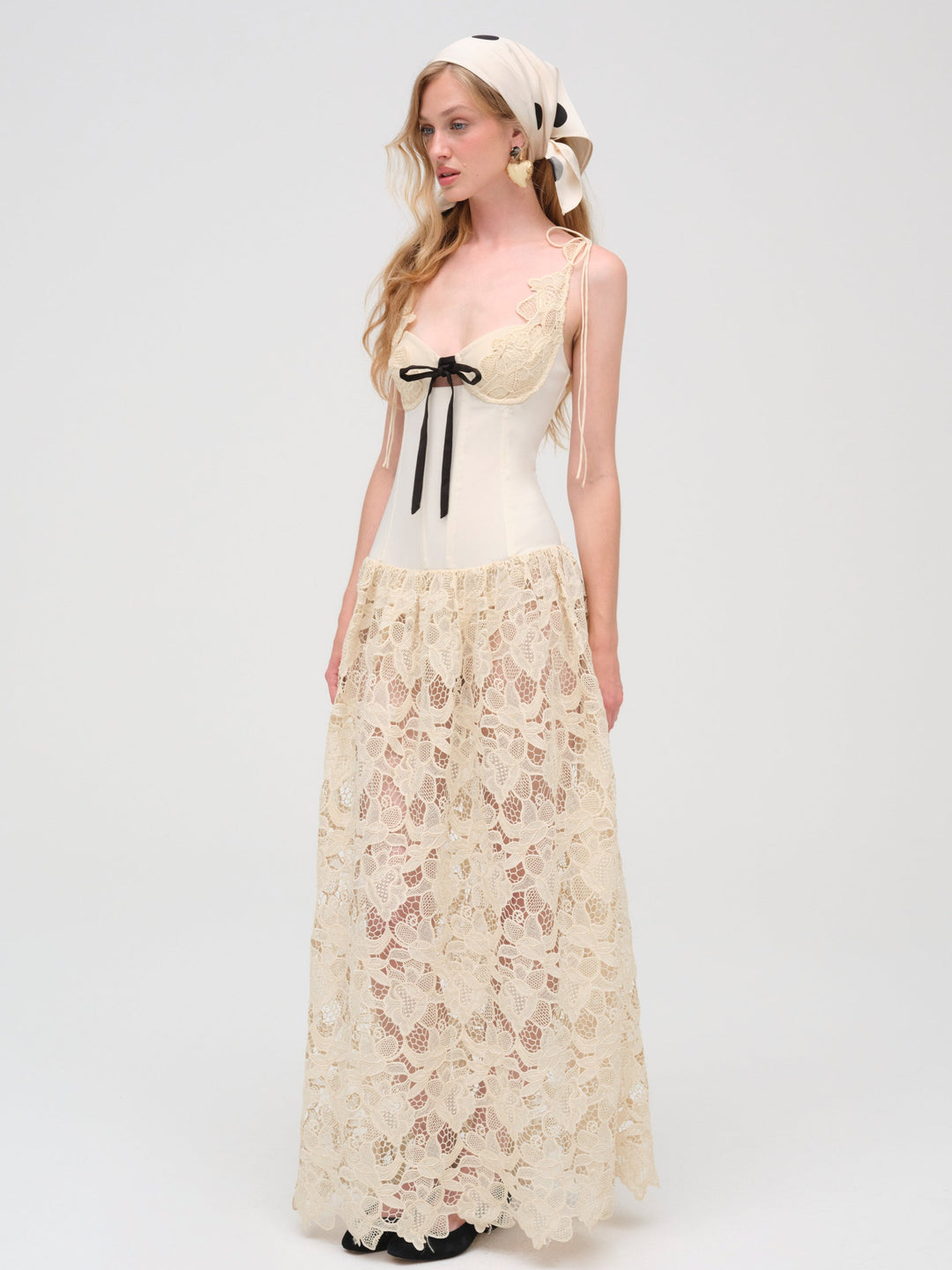 Women Coco Lace Maxi Dress - Cream