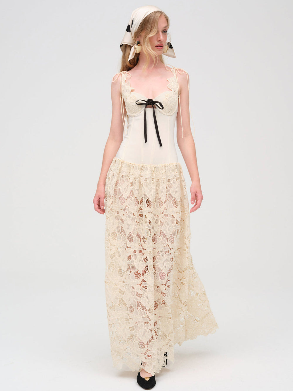 Women Coco Lace Maxi Dress - Cream