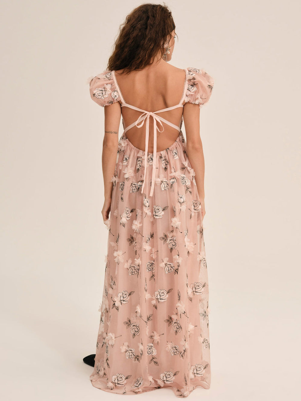 Women Blushing Rose Maxi Dress - Blush