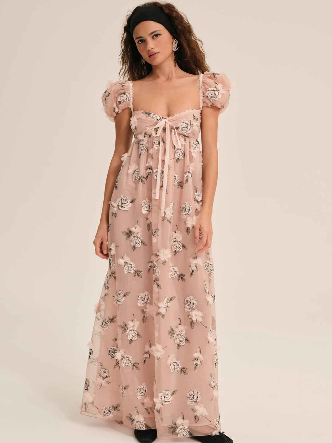 Women Blushing Rose Maxi Dress - Blush