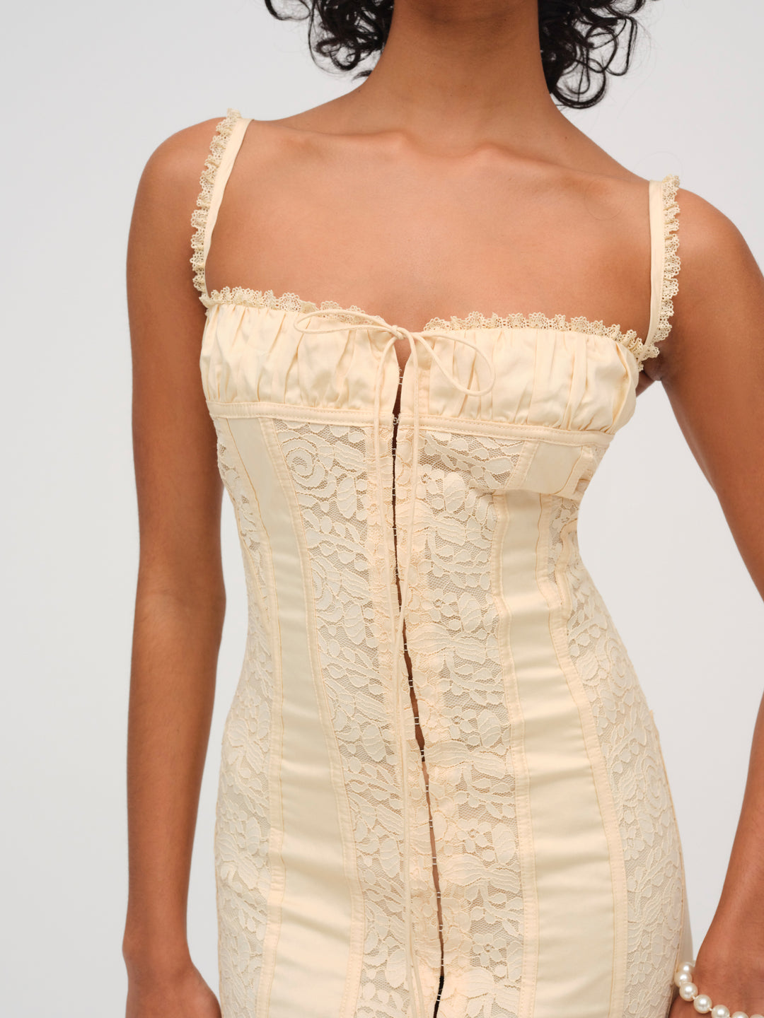 Women Lucy Lace Mini Dress - Buttercream