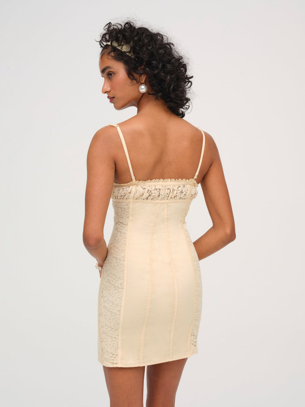 Women Lucy Lace Mini Dress - Buttercream