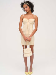 Women Lucy Lace Mini Dress - Buttercream