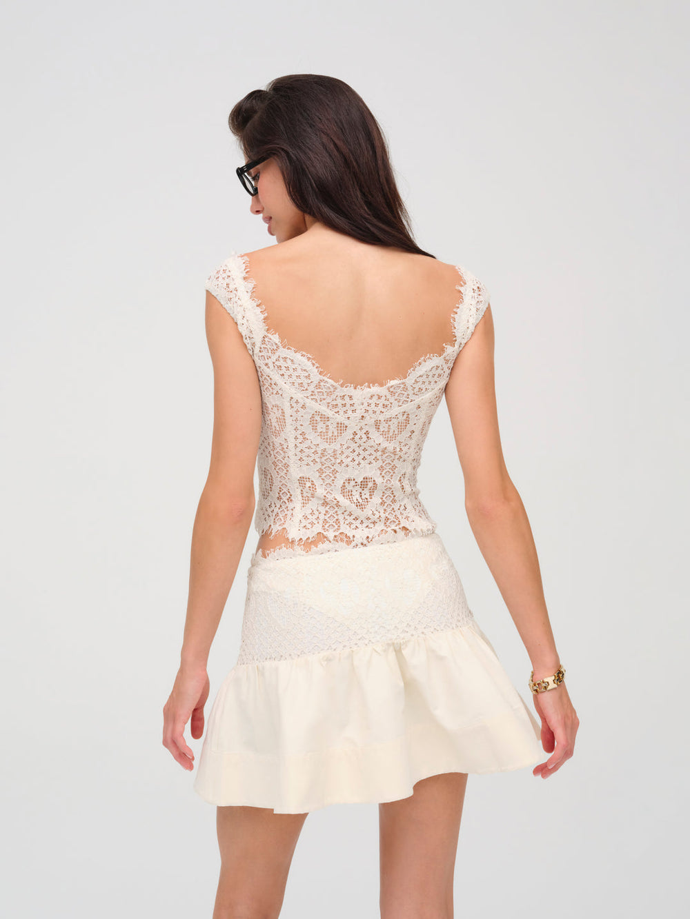 Women Waverly Lace Top - Cream
