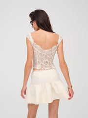 Women Waverly Lace Top - Cream
