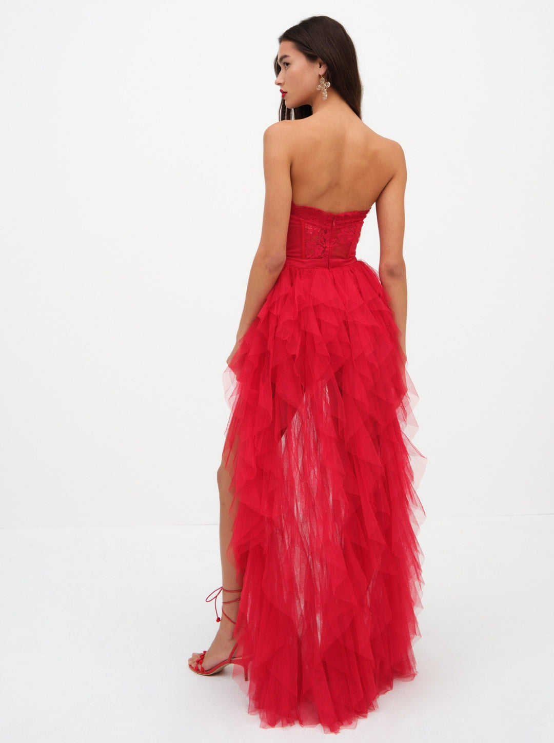 Women Bustier Gown - Red