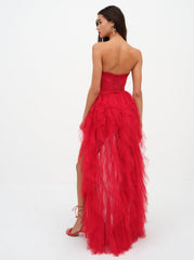 Women Bustier Gown - Red