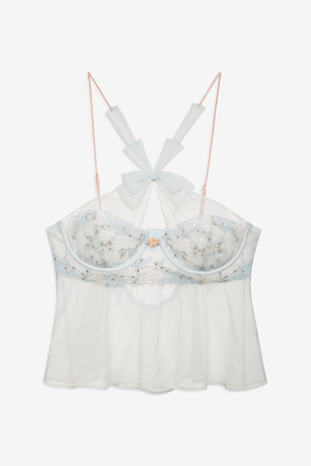 Women Winter Roses Top - Blue