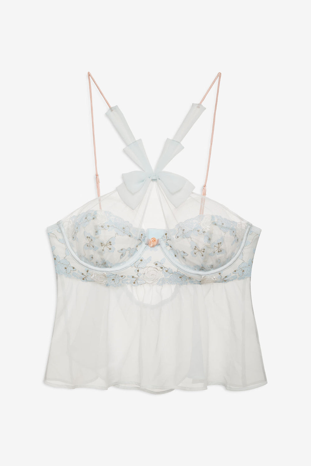 Women Winter Roses Top - Blue