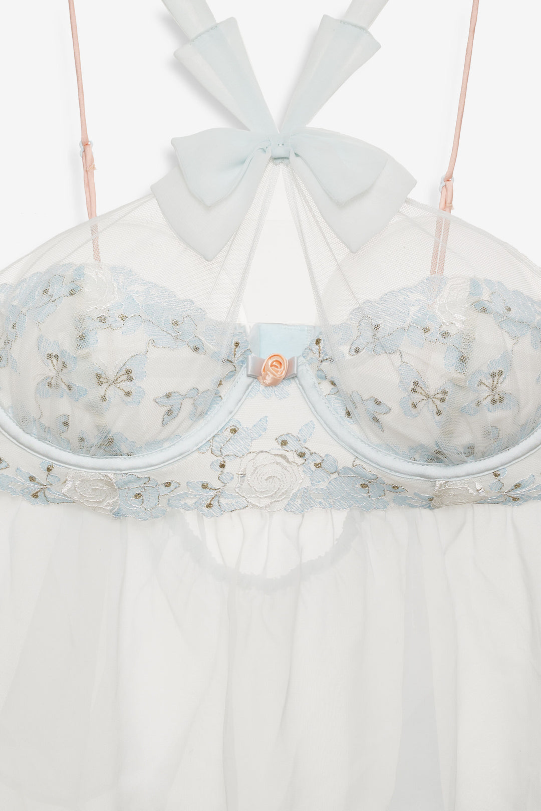 Women Winter Roses Top - Blue