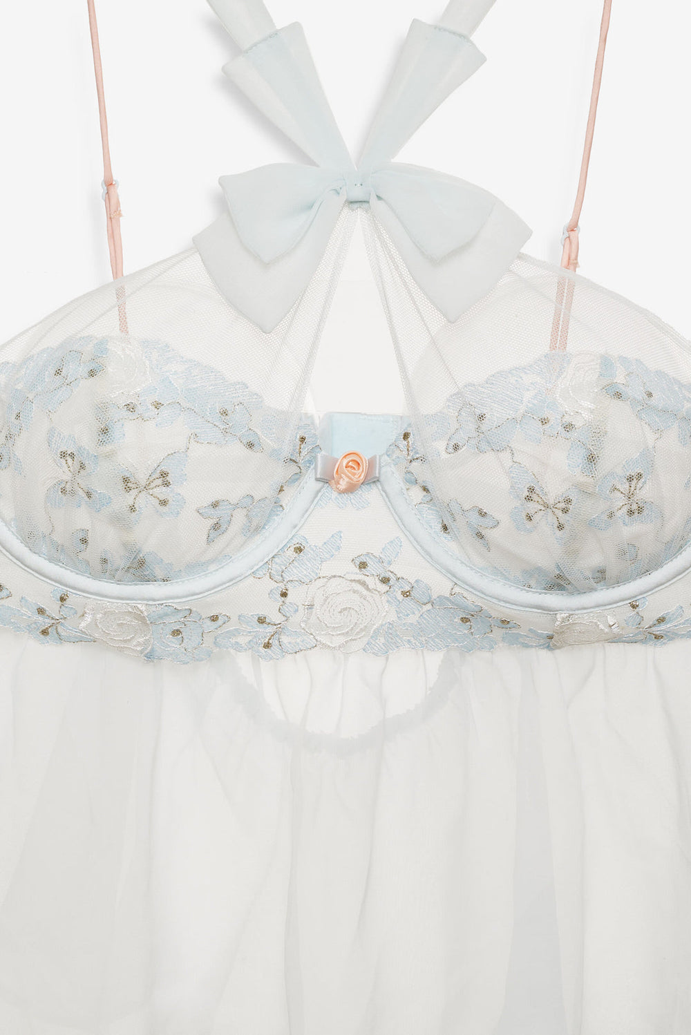 Women Winter Roses Top - Blue