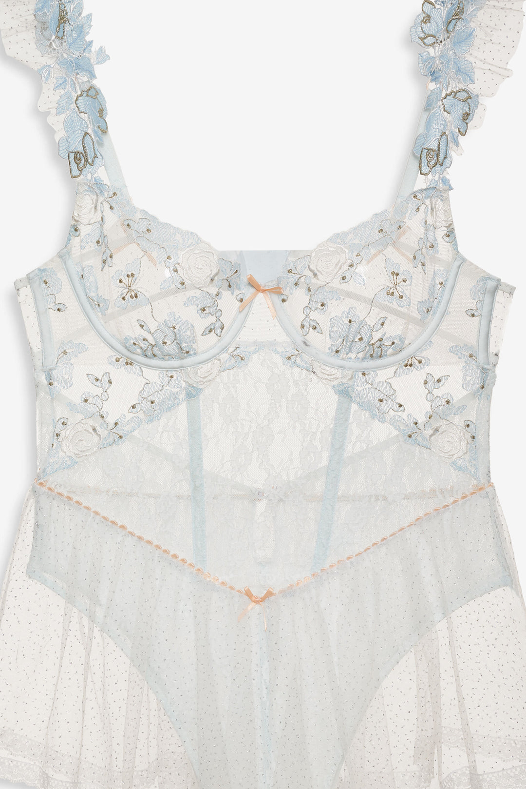 Women Winter Roses Romper - Blue