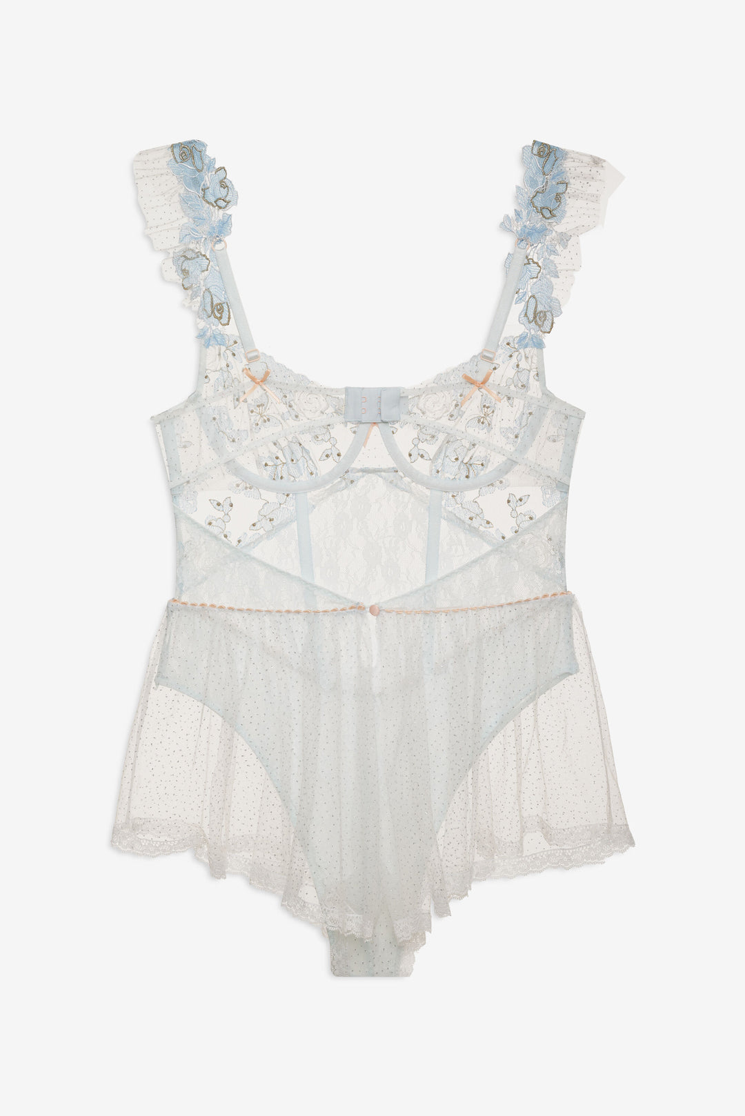 Women Winter Roses Romper - Blue
