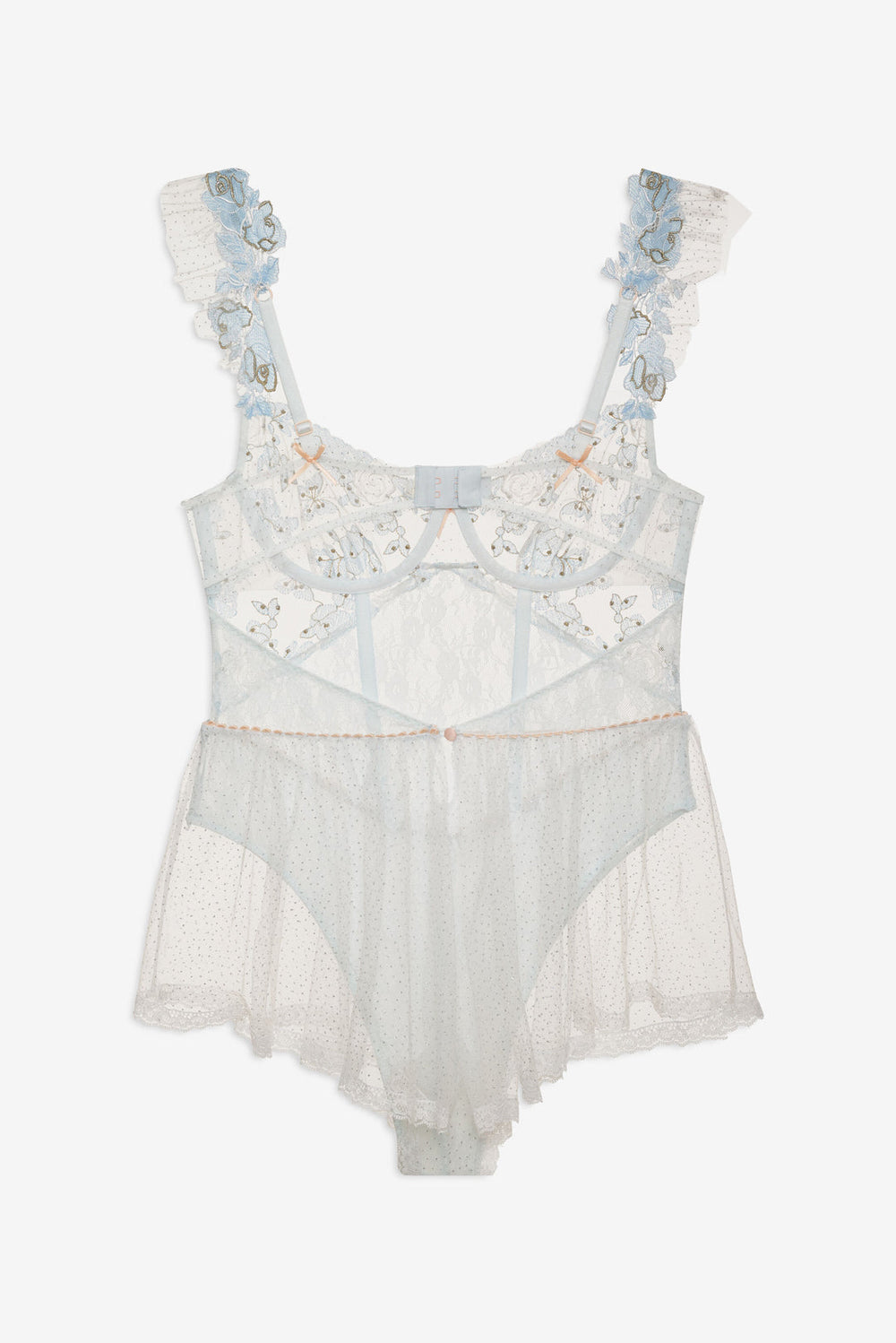 Women Winter Roses Romper - Blue