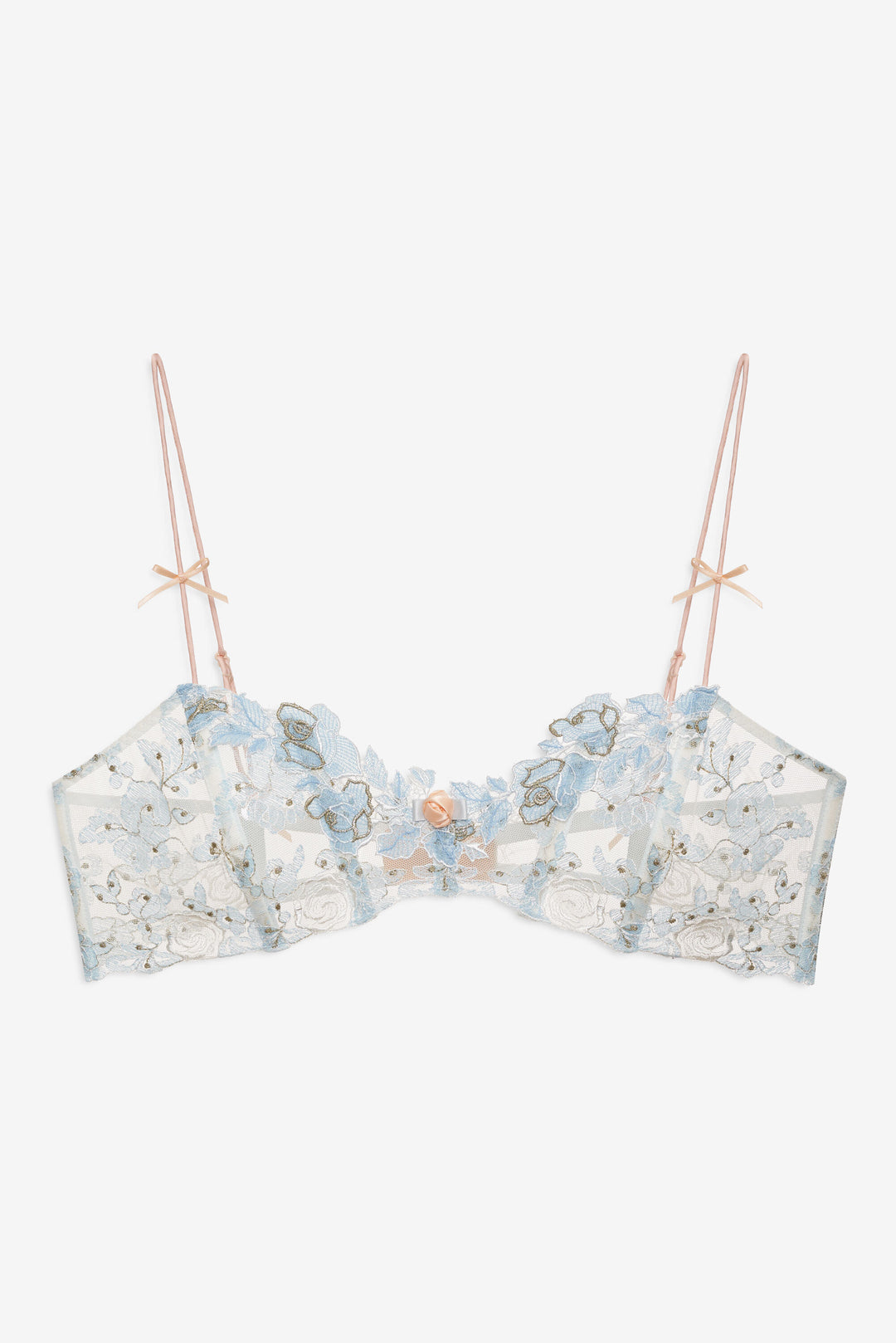 Women Winter Roses Bra - Blue