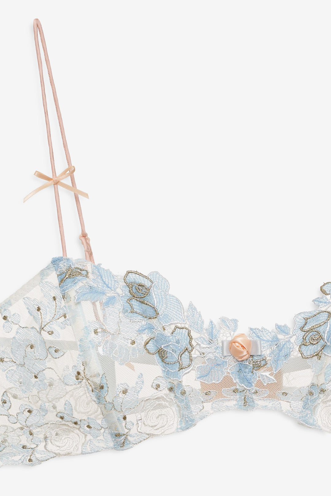 Women Winter Roses Bra - Blue