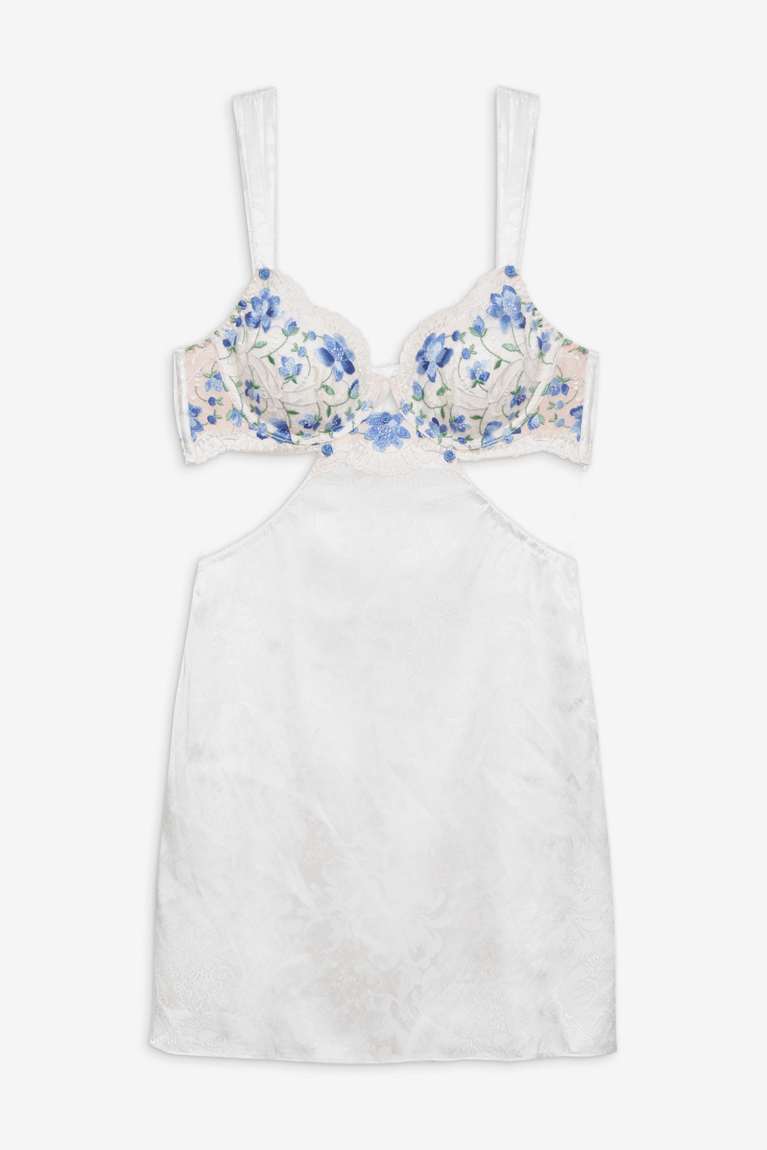 Women Festival Rose Slip Dress - Blue