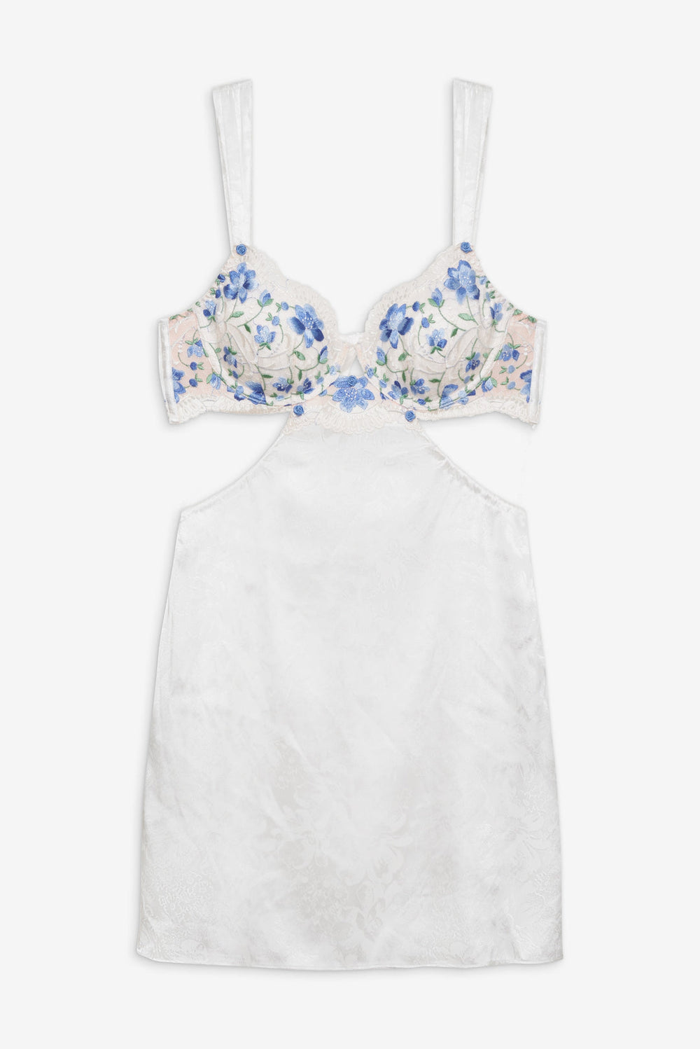 Women Festival Rose Slip Dress - Blue