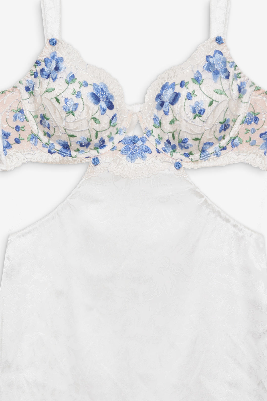 Women Festival Rose Slip Dress - Blue